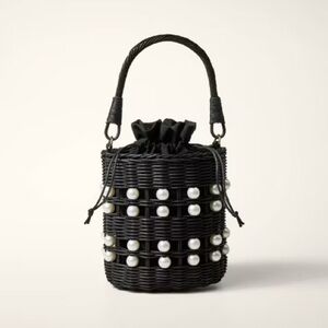 Polybagged Kate Spade x Target Pearl Basket Bucket Bag in Black, NWT